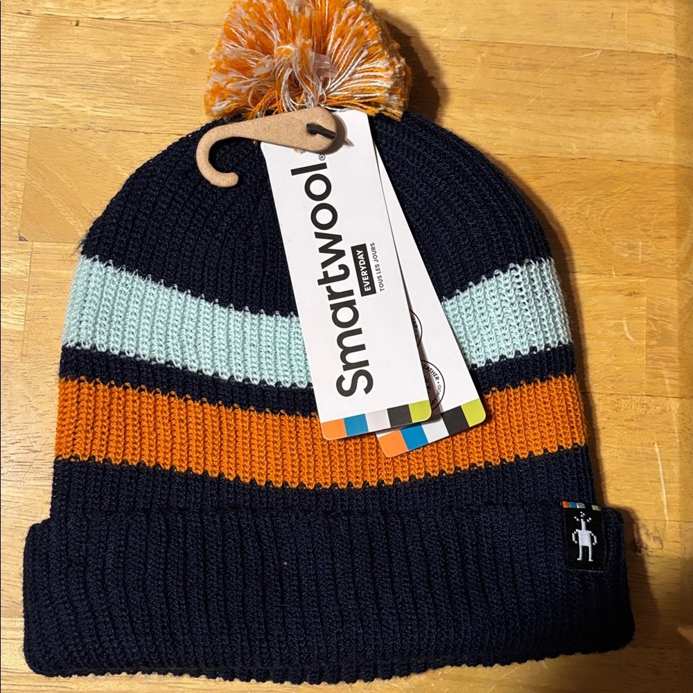 Smart Wool Youth  Beanie with Pom